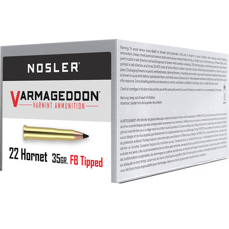 Nosler Varmageddon .22 Hornet 35 grain Flat Base Tipped ammunition