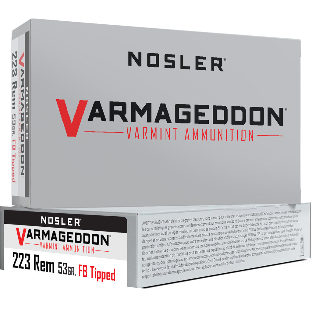 Nosler Varmageddon Flat Base Tipped 53 Grain .223 Remington 3350 fps
