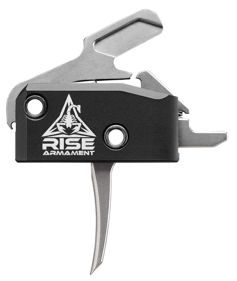 Rise Armament RA-434 High Performance Flat Single-Stage Trigger Black/Silver Anodized 3.50 lbs for AR Rifles