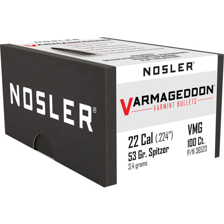 Nosler Varmageddon Bullet .224 Cal 53gr Flat Base Tipped 100ct