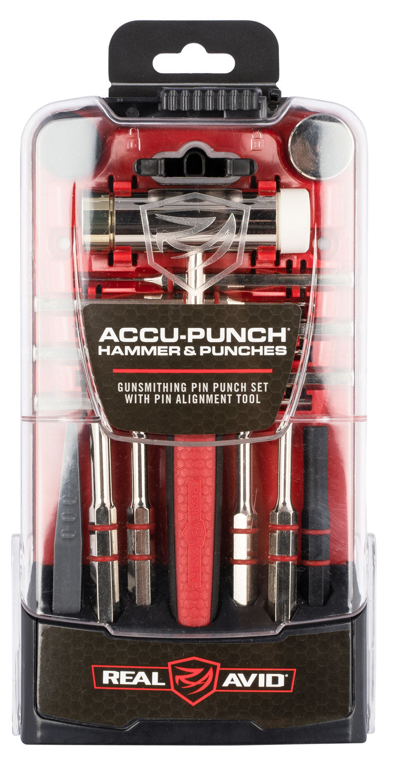 Real Avid AVHPS Hammer and Complete Punch Set for Gunsmithing Red Grip