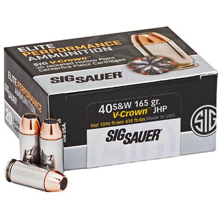 Sig Sauer Elite Performance V Crown Jacketed Hollow Point 165 Grain .40 S&W 1090 fps