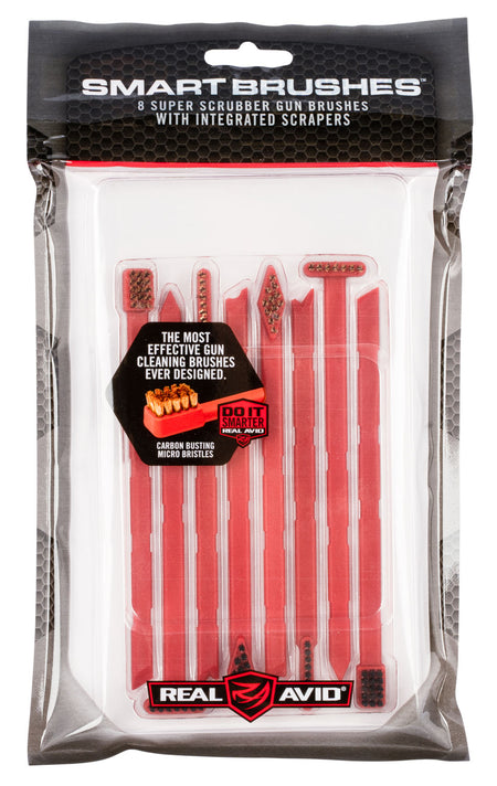 Real Avid AVSB01 Multi-Caliber Universal Gun Smart Brush 8-Pack with Integrated Scrapers