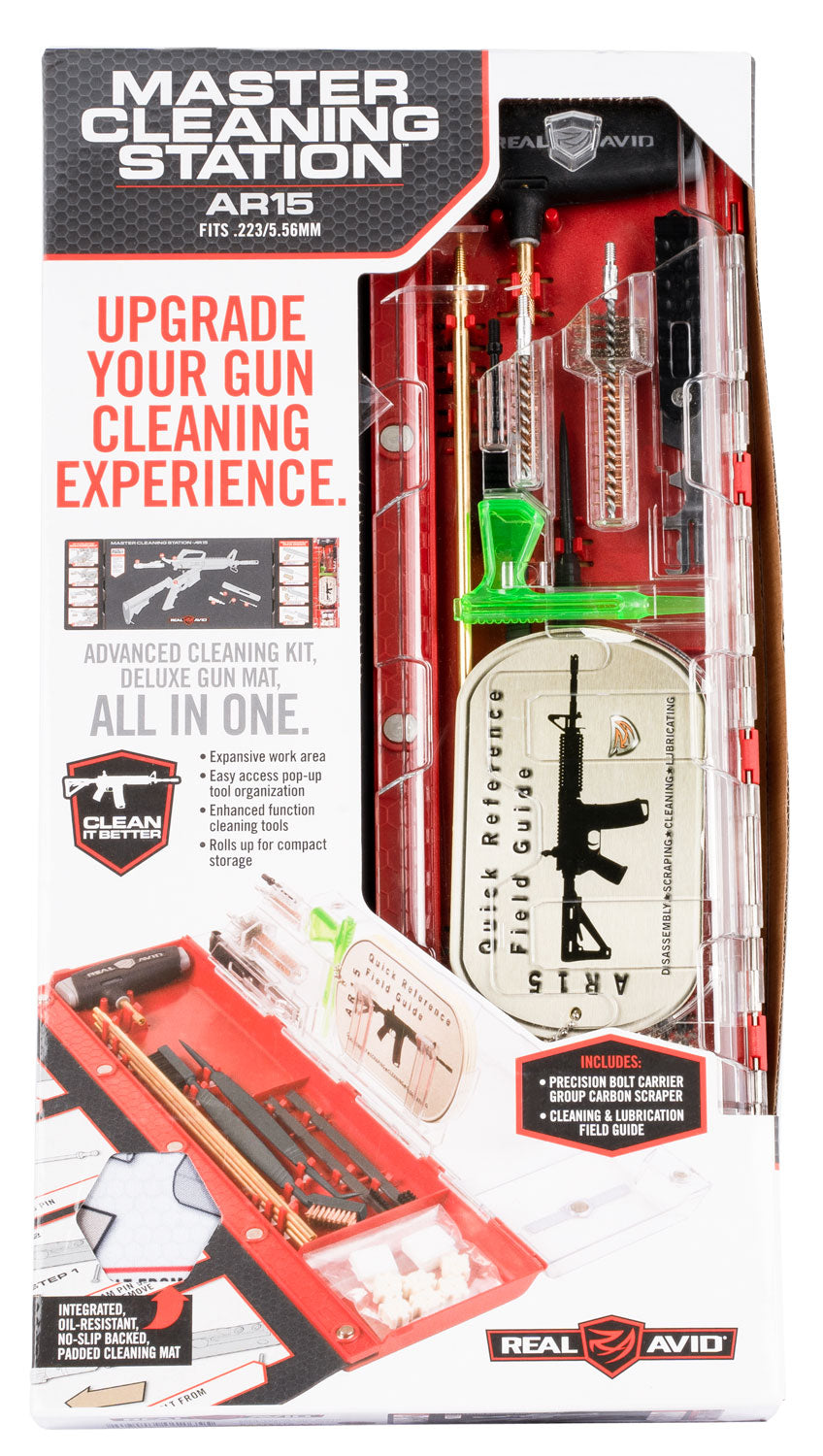 Real Avid AVMCSAR AR-15 5.56x45mm NATO Master Cleaning Station and Tool Kit
