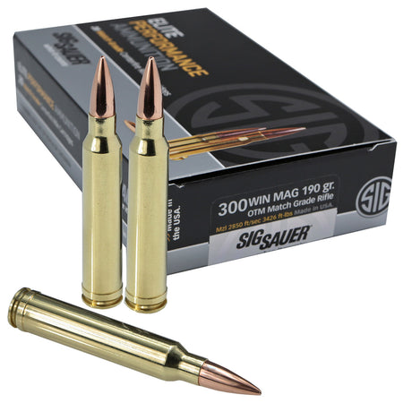 Sig Sauer Elite Match Grade .300 Winchester Mag 190 grain Open Tip Match ammunition