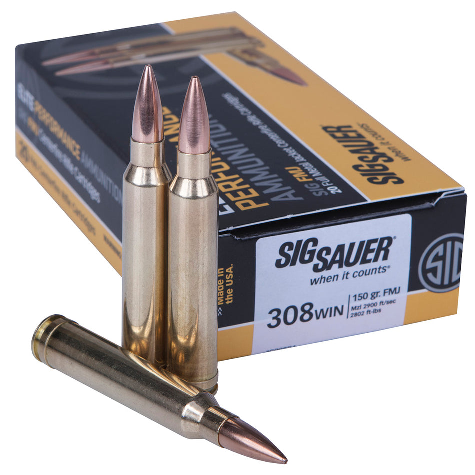 Sig Sauer Elite Performance .308 Win / 7.62x51mm 150 grain Full Metal Jacket ammunition