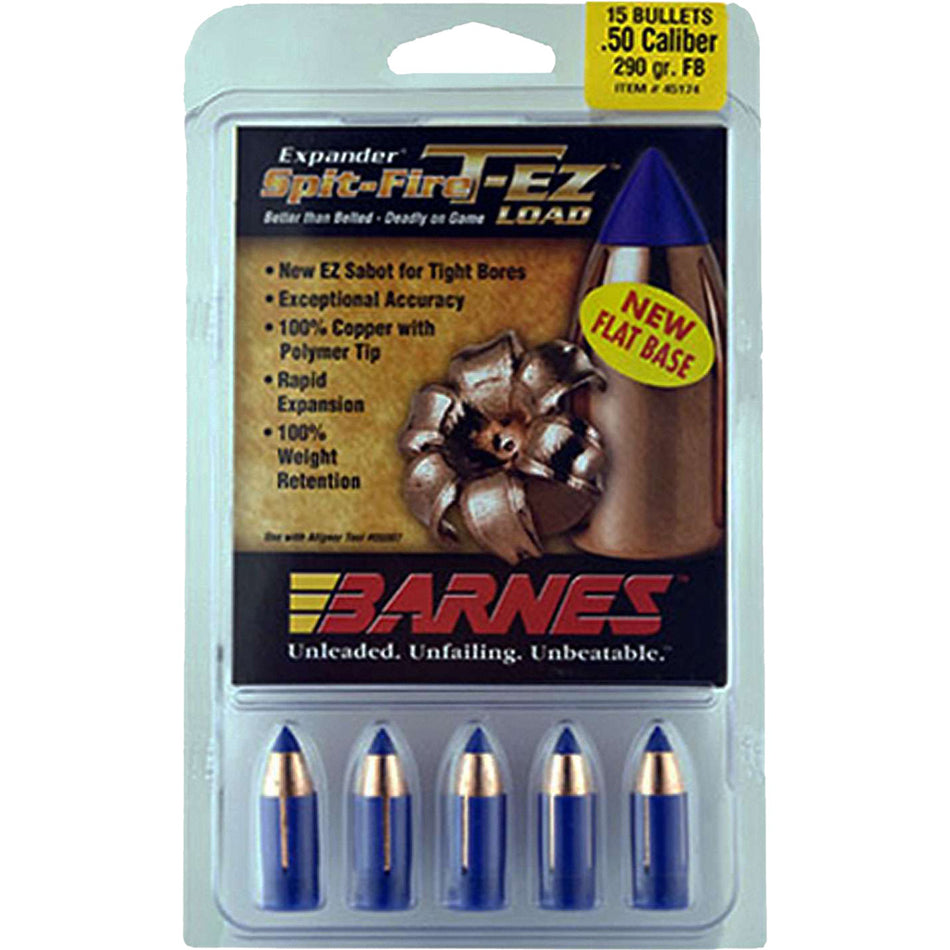 Barnes 290 gr T-EZ Ballistic Tip Copper 50 Cal Muzzleloader Bullets 15 rd