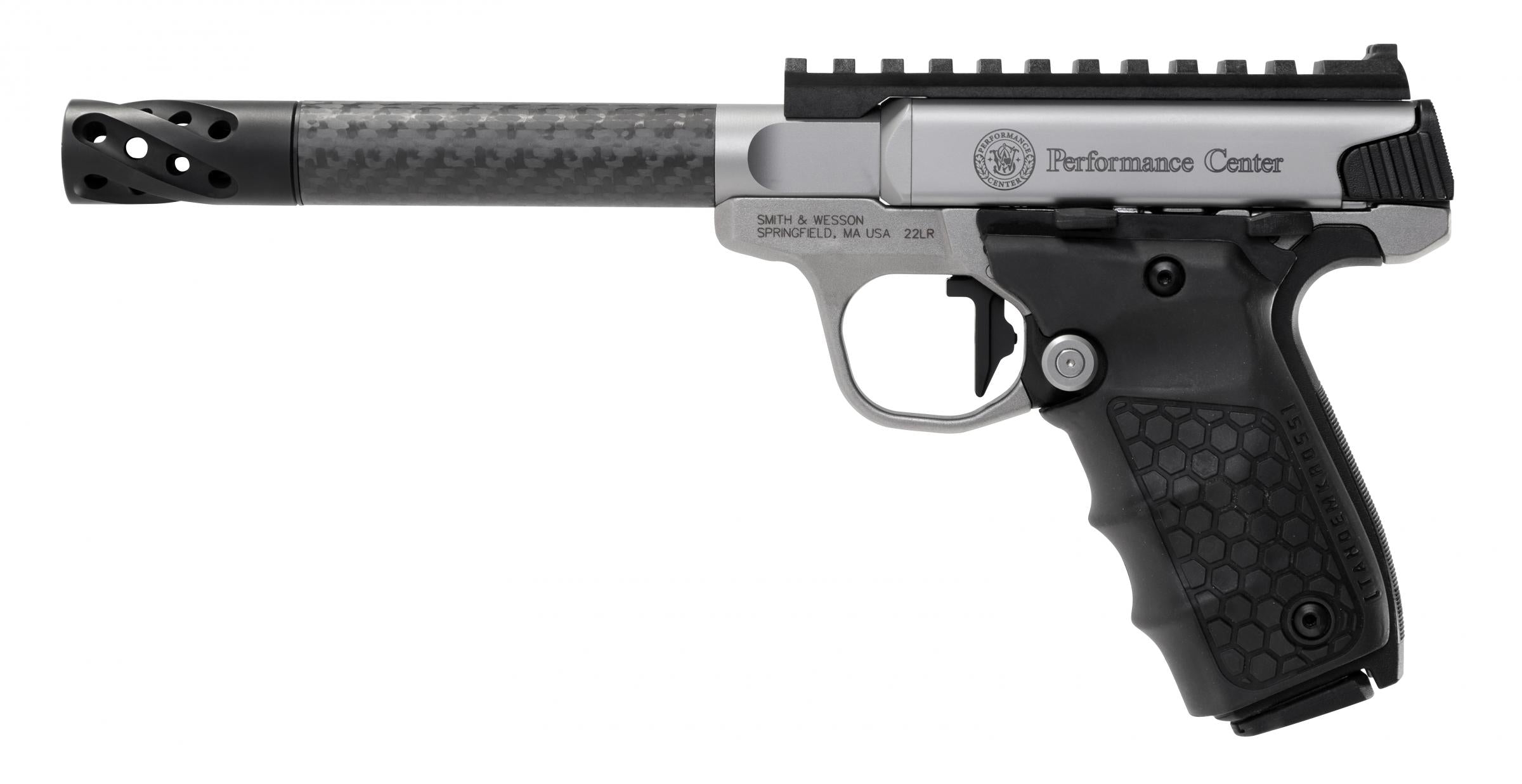 Smith & Wesson 12080 Performance Center Victory Target 22 LR 6" CF MB 10+1 Stainless Steel Tandemkross Black HiveGrip with Integrated Target Thumb Rest Grip