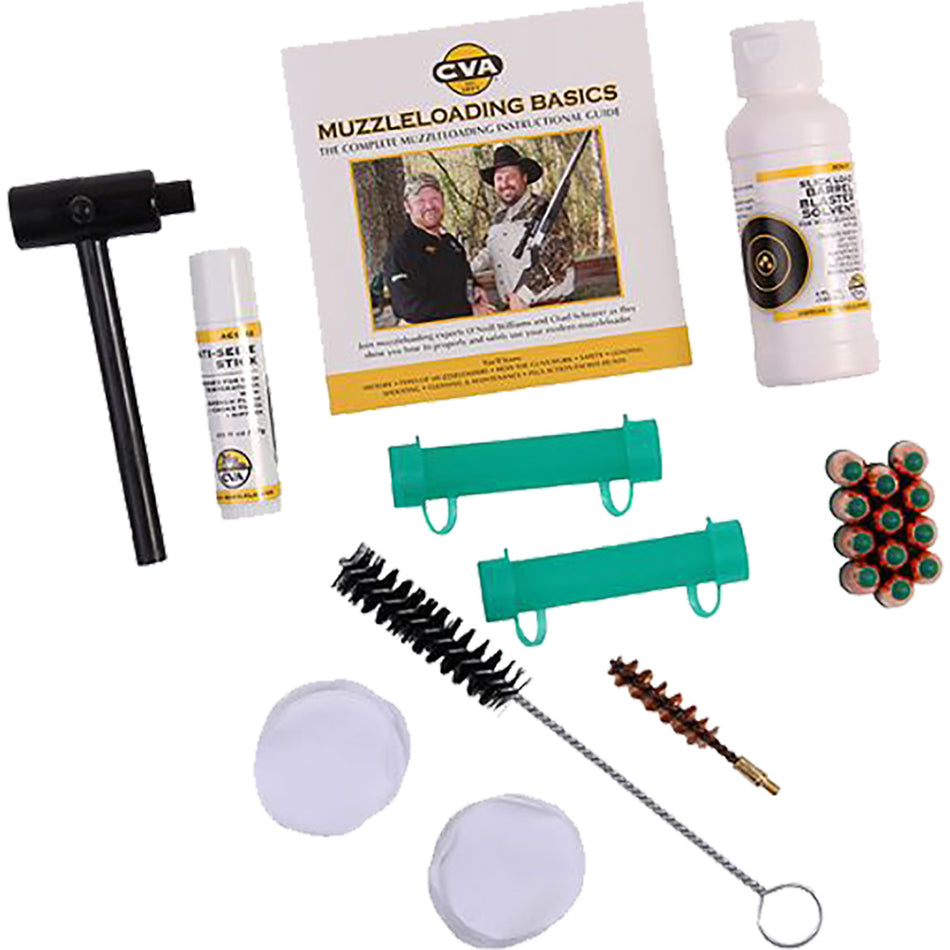 CVA 50 Cal Muzzleloader Essentials Outfit with PowerBelt Bullets Starter and Brushes