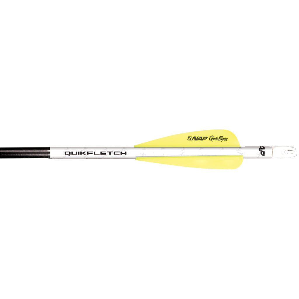 NAP Quikfletch QuickSpin 4 Fletch White Yellow 2 in. 6 Pack