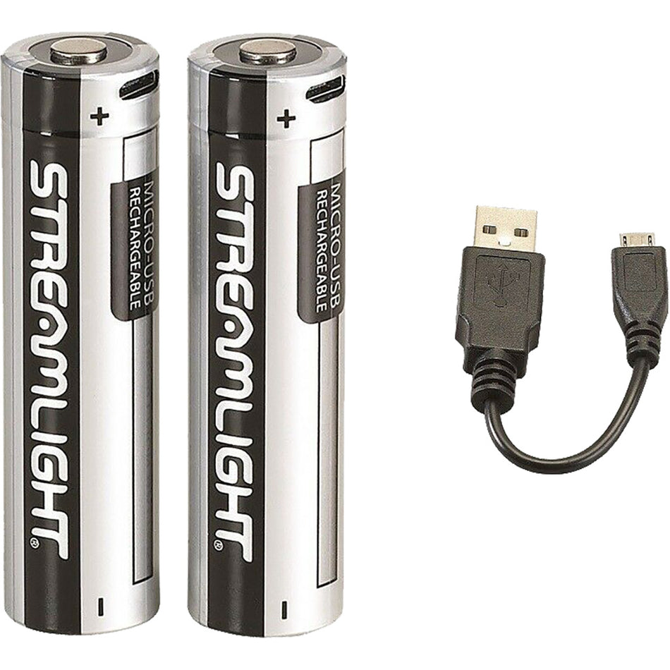 Streamlight, SL-B26, USB Rechargable Battery, 2-Pack, Clam Pack, 18650 Type