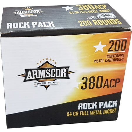 Armscor Rock Pack .380 ACP/Auto 95 grain Full Metal Jacket ammunition