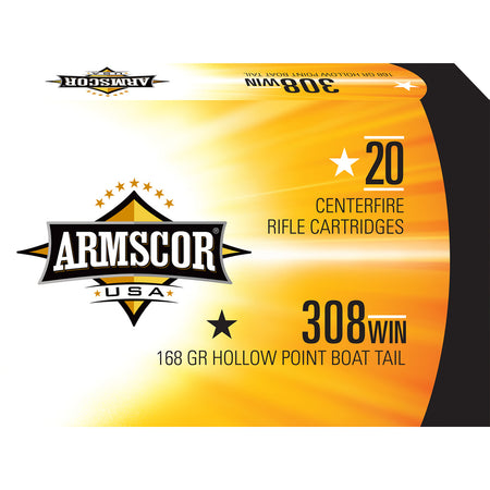 Armscor USA Competition .308 Win / 7.62x51mm 168 grain Hollow Point Boat Tail ammunition