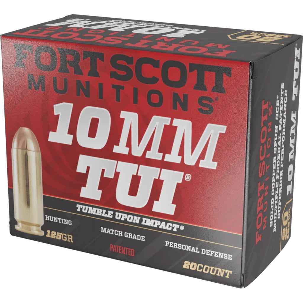 Fort Scott Munitions Tumble Upon Impact (TUI) Solid Copper Spun 125 Grain 10mm Auto 1611 fps