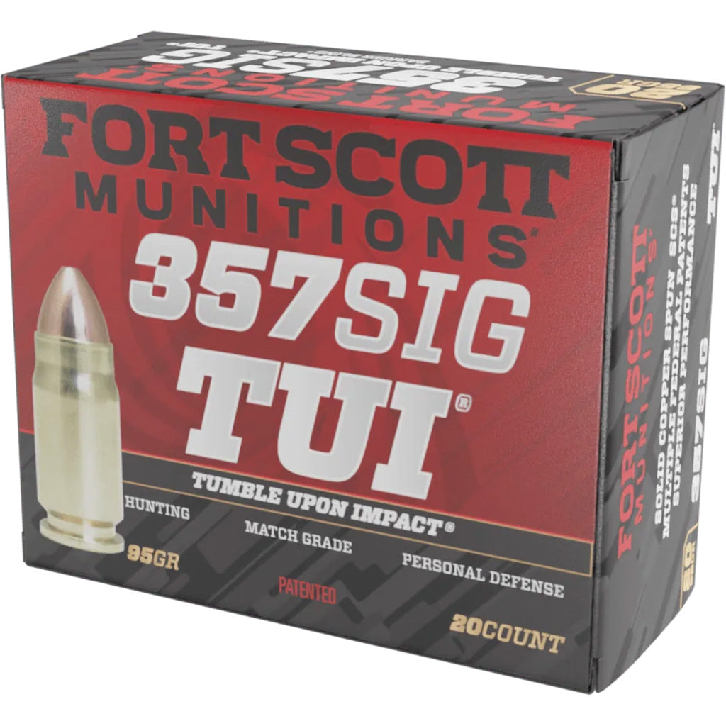 Fort Scott Munitions Tumble Upon Impact (TUI) Solid Copper Spun 95 Grain .357 Sig 1614 fps