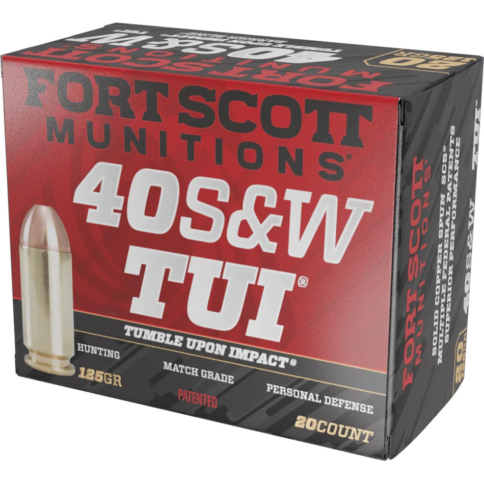 Fort Scott Munitions Tumble Upon Impact (TUI) Solid Copper Spun 125 Grain .40 S&W