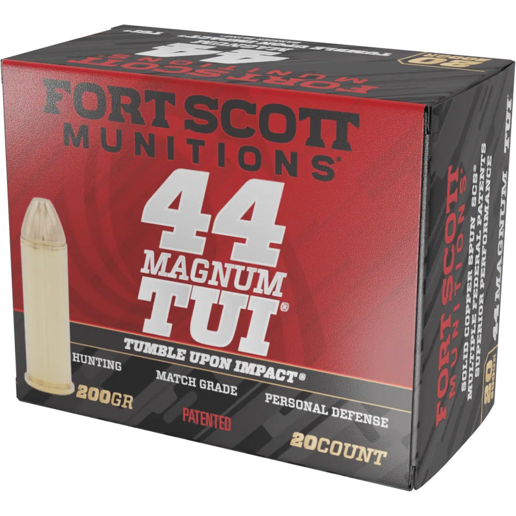 Fort Scott Munitions Tumble Upon Impact (TUI) Solid Copper Spun 200 Grain .44 Magnum 1697 fps