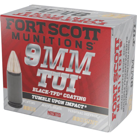 Fort Scott Munitions Tumble Upon Impact (TUI) Solid Copper Spun 80 Grain 9mm Luger/Parabellum 1356 fps
