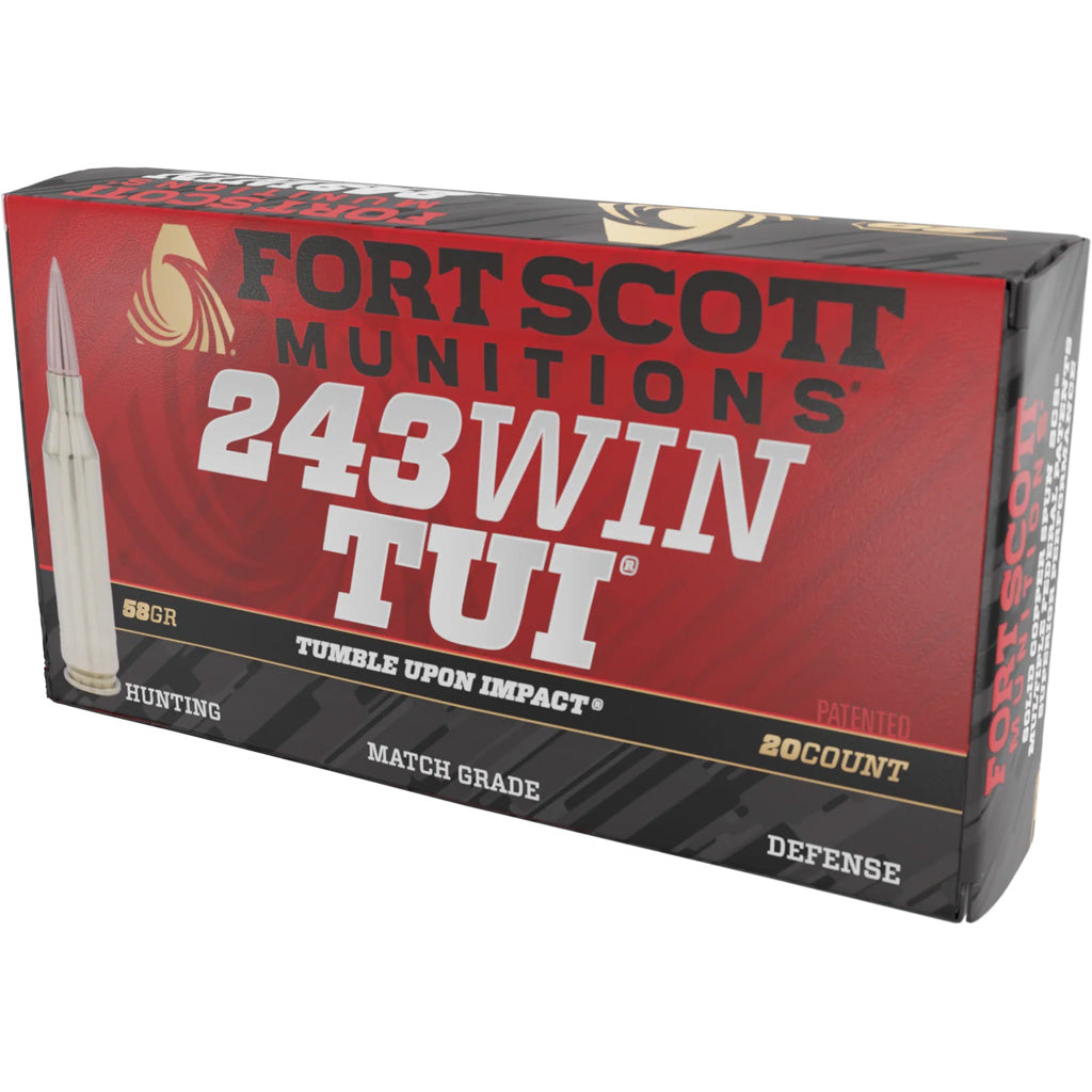 Fort Scott Munitions Tumble Upon Impact (TUI) Solid Copper Spun 58 Grain .243 Winchester 3870 fps