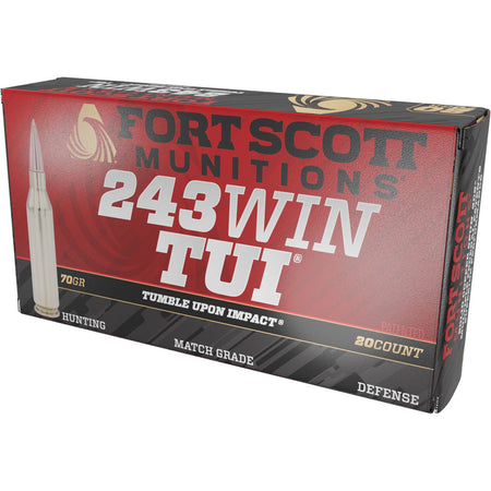 Fort Scott Munitions Tumble Upon Impact (TUI) Solid Copper Spun 70 Grain .243 Winchester 3590 fps