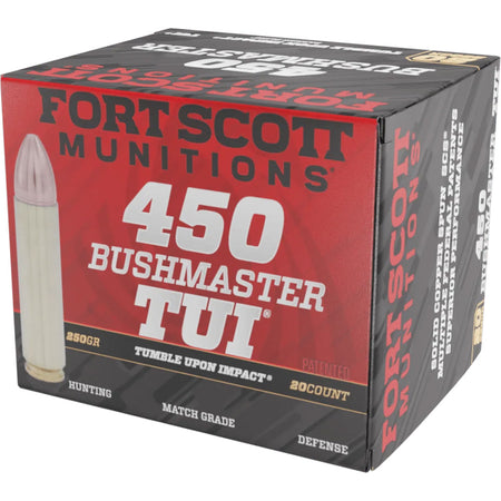 Fort Scott Munitions Tumble Upon Impact (TUI) Solid Copper Spun 250 Grain .450 Bushmaster 2261 fps
