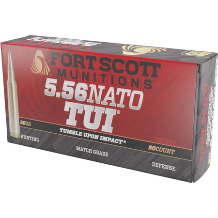 Fort Scott Munitions Tumble Upon Impact (TUI) Solid Copper Spun 55 Grain 5.56x45mm NATO 3426 fps