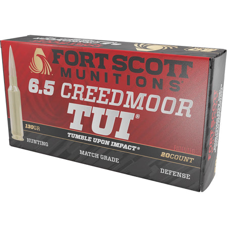 Fort Scott Munitions Tumble Upon Impact (TUI) Solid Copper Spun 130 Grain 6.5mm Creedmoor 2700 fps