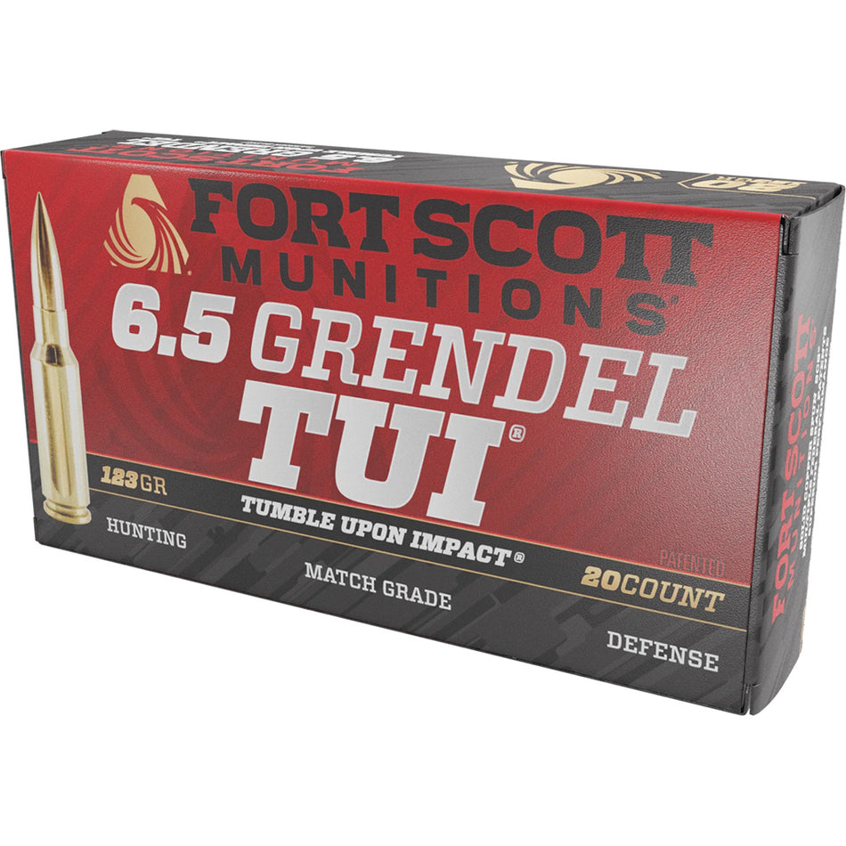 Fort Scott Munitions Tumble Upon Impact (TUI) Solid Copper Spun 123 Grain 6.5mm Grendel 2538 fps