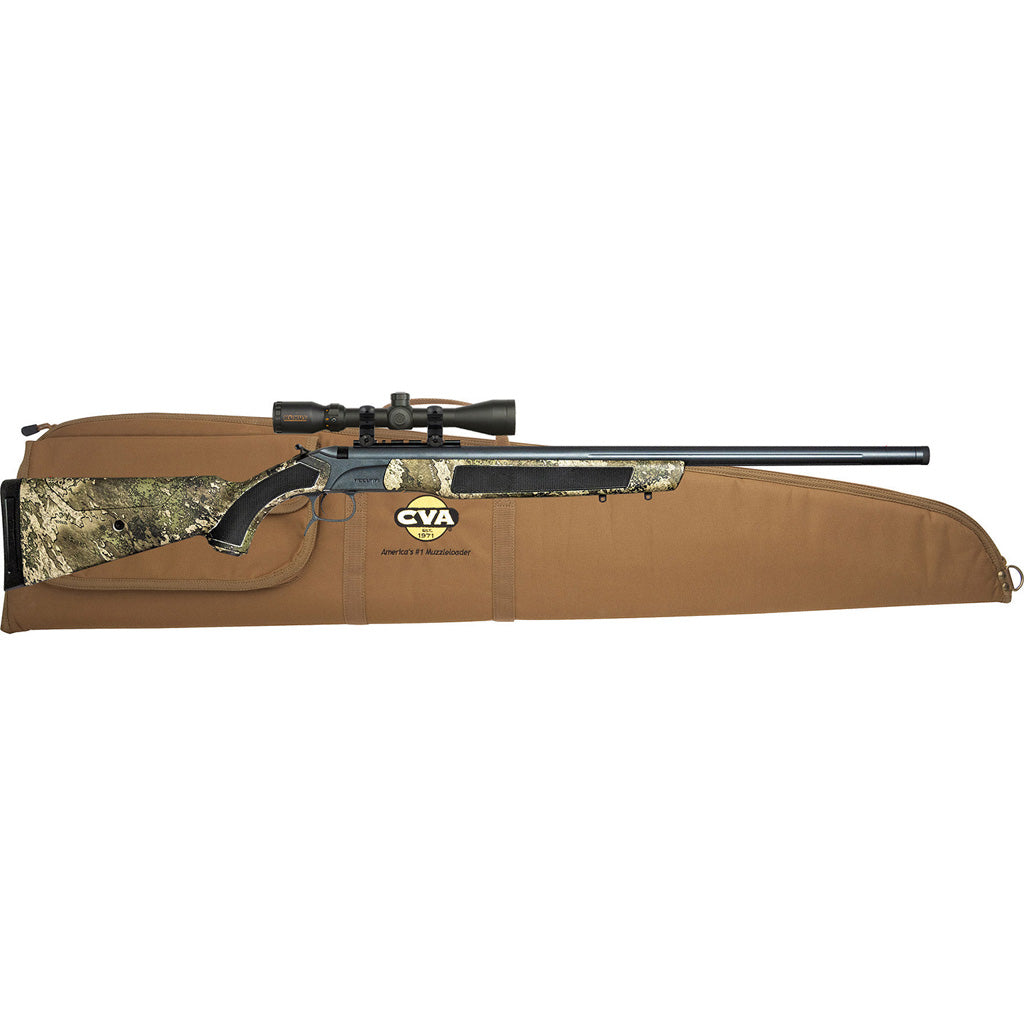 CVA Accura MR-X 50 Cal Nitride Finish 26" Bergara Barrel True Timber Strata Synthetic Stock Muzzleloader Scope Package