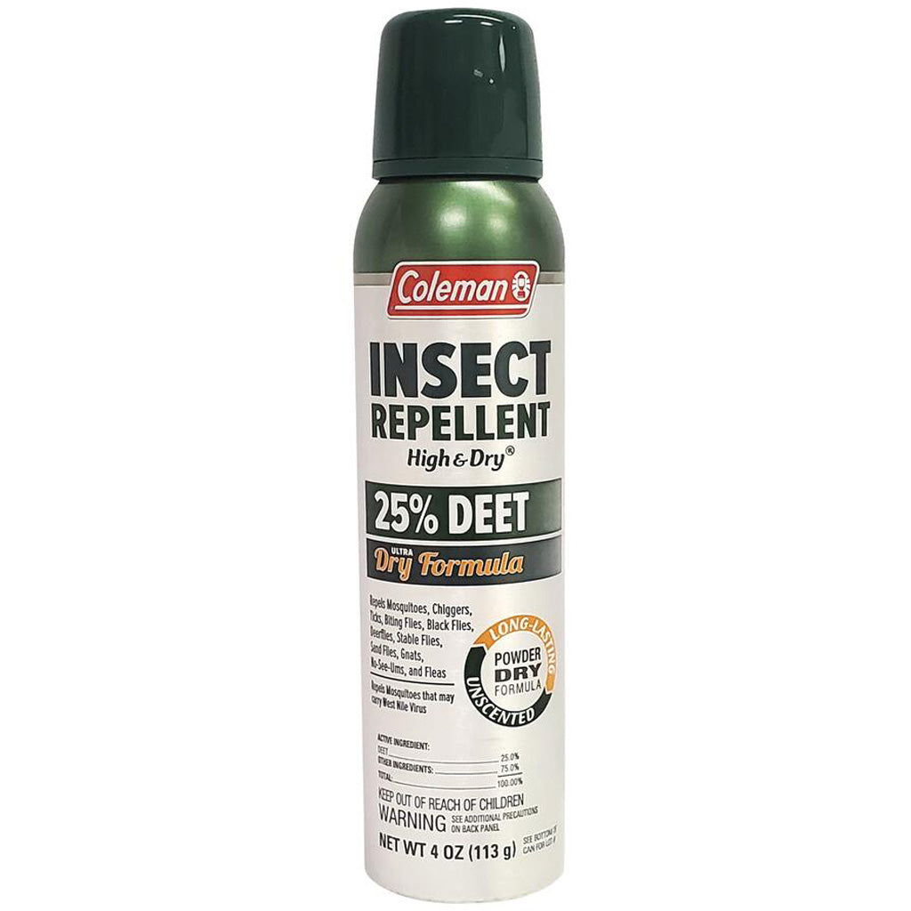 Coleman High & Dry Powder Dry Insect Repellent 25% DEET 4oz Aerosol