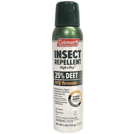 Coleman High & Dry Powder Dry Insect Repellent 25% DEET 4oz Aerosol