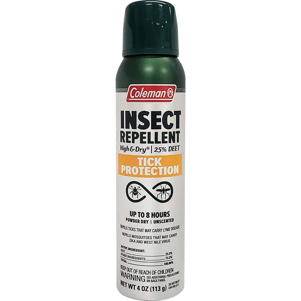 Coleman High & Dry Tick Protection Insect Repellent 25% DEET 4oz Spray