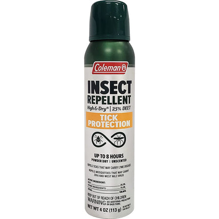 Coleman High & Dry Tick Protection Insect Repellent 25% DEET 4oz Spray