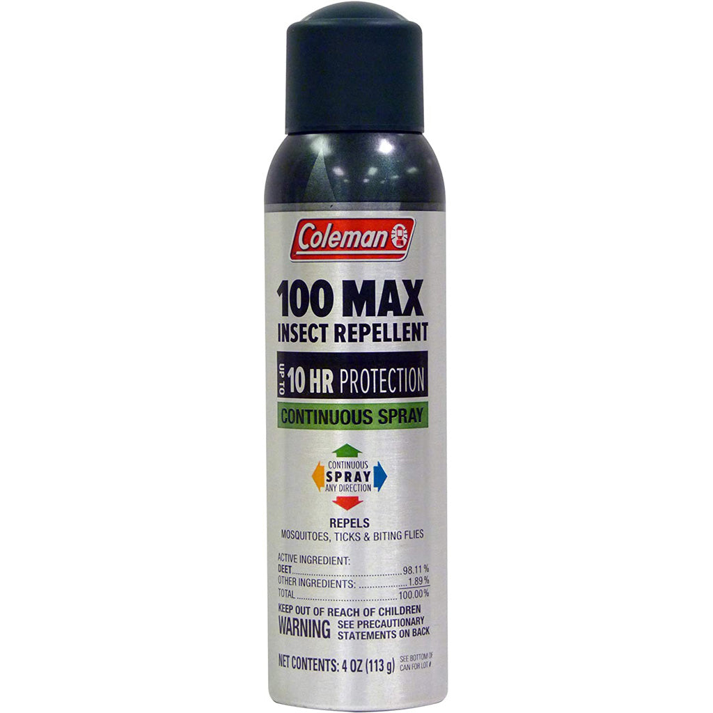 Coleman Max 100% DEET 4oz Continuous Aerosol Insect Repellent Up to 10 Hours