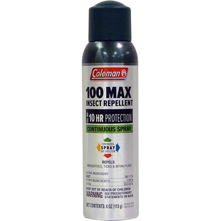 Coleman Max 100% DEET 4oz Continuous Aerosol Insect Repellent Up to 10 Hours