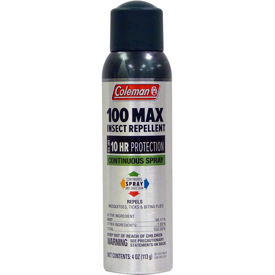 Coleman Max 100% DEET 4oz Continuous Aerosol Insect Repellent Up to 10 Hours