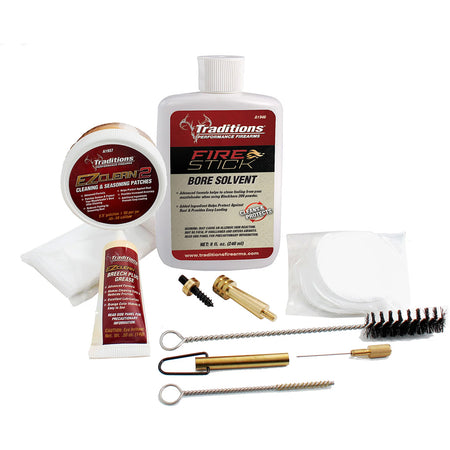 Traditions Sidelock Cleaning Kit with Solvent Patches and Bore Brush
