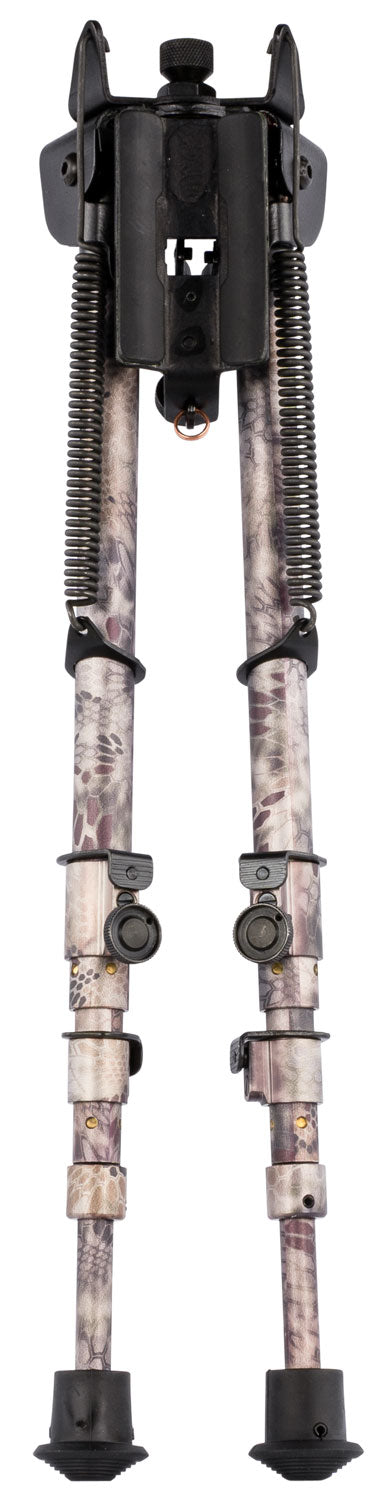 Harris 25C Swivel Bipod with Swivel Stud Mount, 13.5"-27", Kryptek Highlander, Rubber Feet