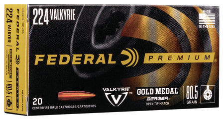 Federal Premium Gold Medal Berger Open Tip Match 81 Grain .224 Valkyrie 2925 fps