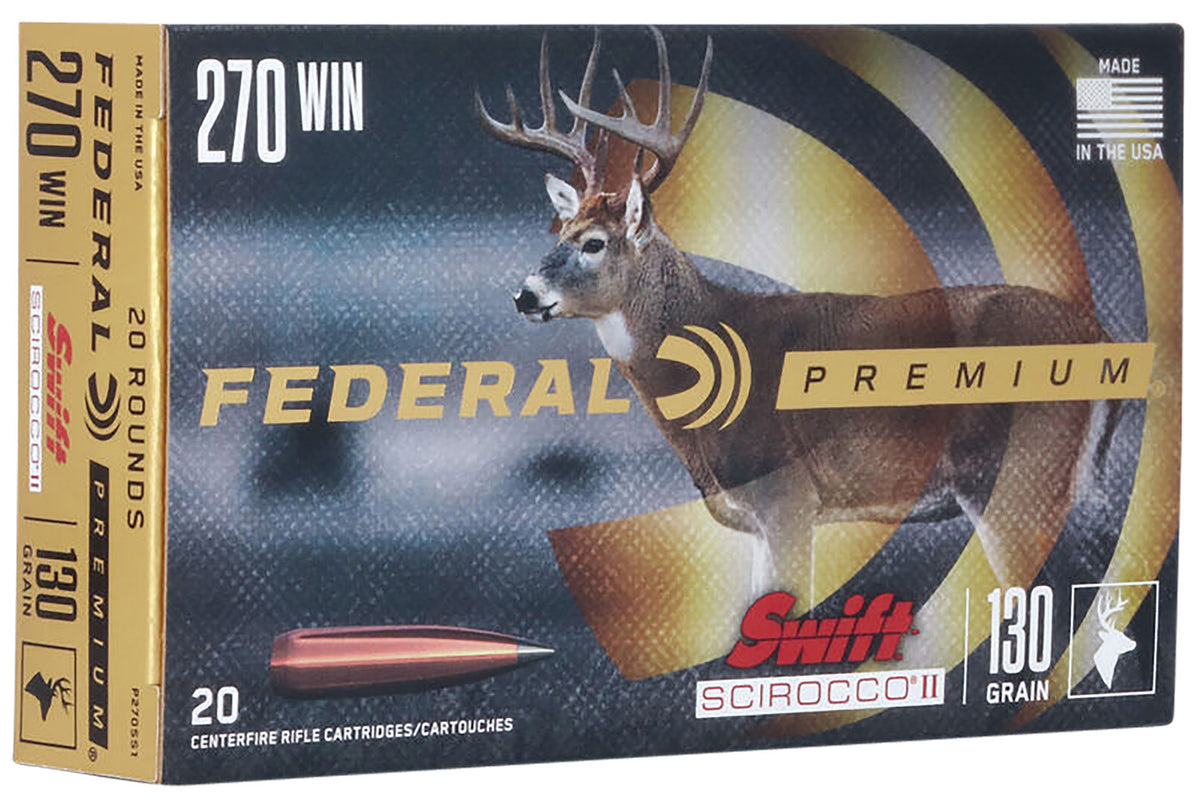 Federal Premium Swift Scirocco II 130 Grain .270 Winchester 3050 fps