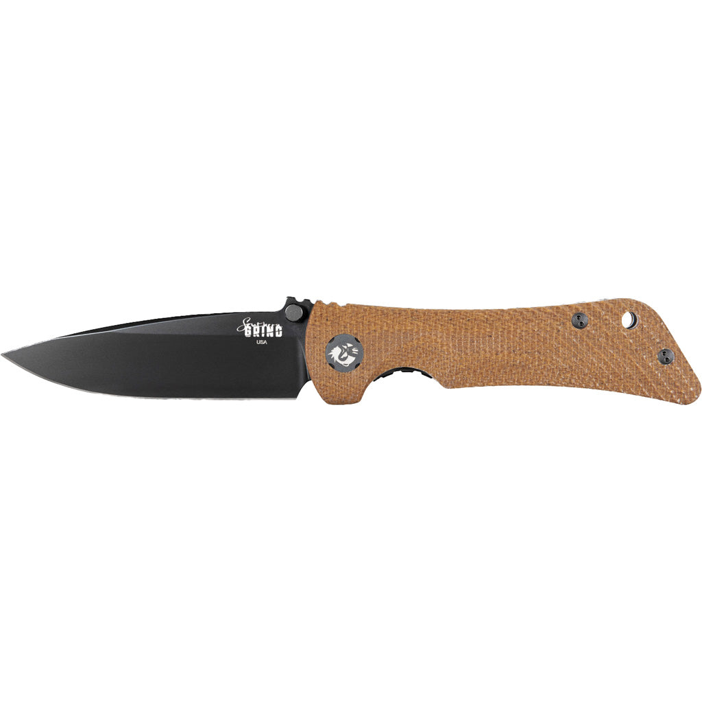 Southern Grind Spider Monkey 3.25 in. Black Magnacut Drop Point Knife Micarta Handle