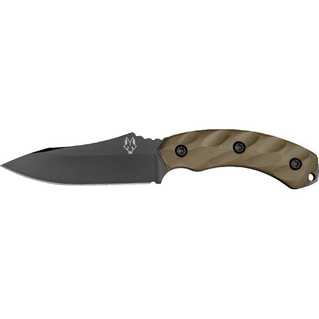 Southern Grind Jackal 4.75 in. Black PVD Fixed Blade Knife OD Green Handle