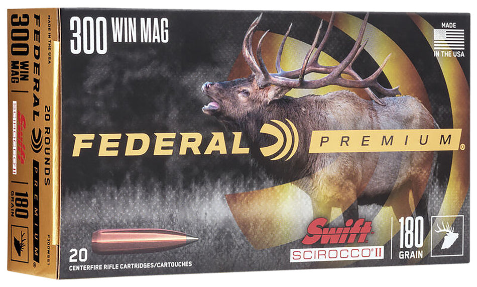Federal Premium .300 Winchester Mag 180 grain Swift Scirocco II ammunition