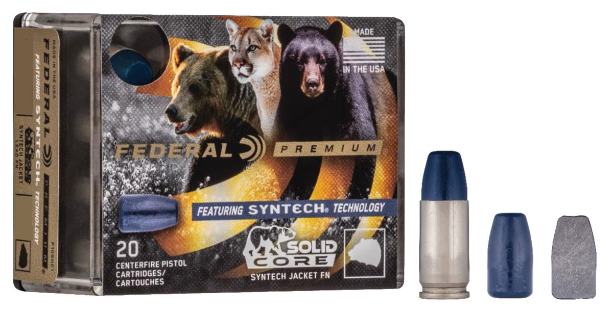 Federal Premium .357 Magnum 180 grain Solid Core Synthetic Flat Nose ammunition