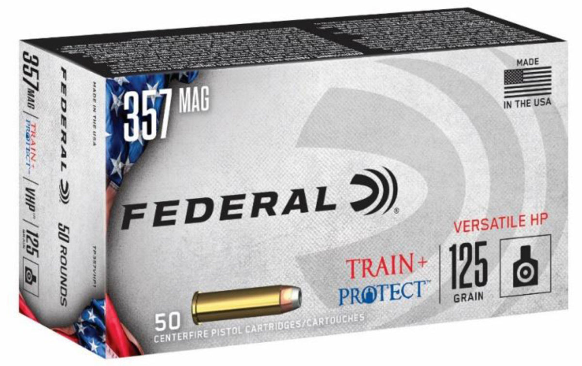 Federal Train & Protect .357 Magnum 125 grain Versatile Hollow Point ammunition