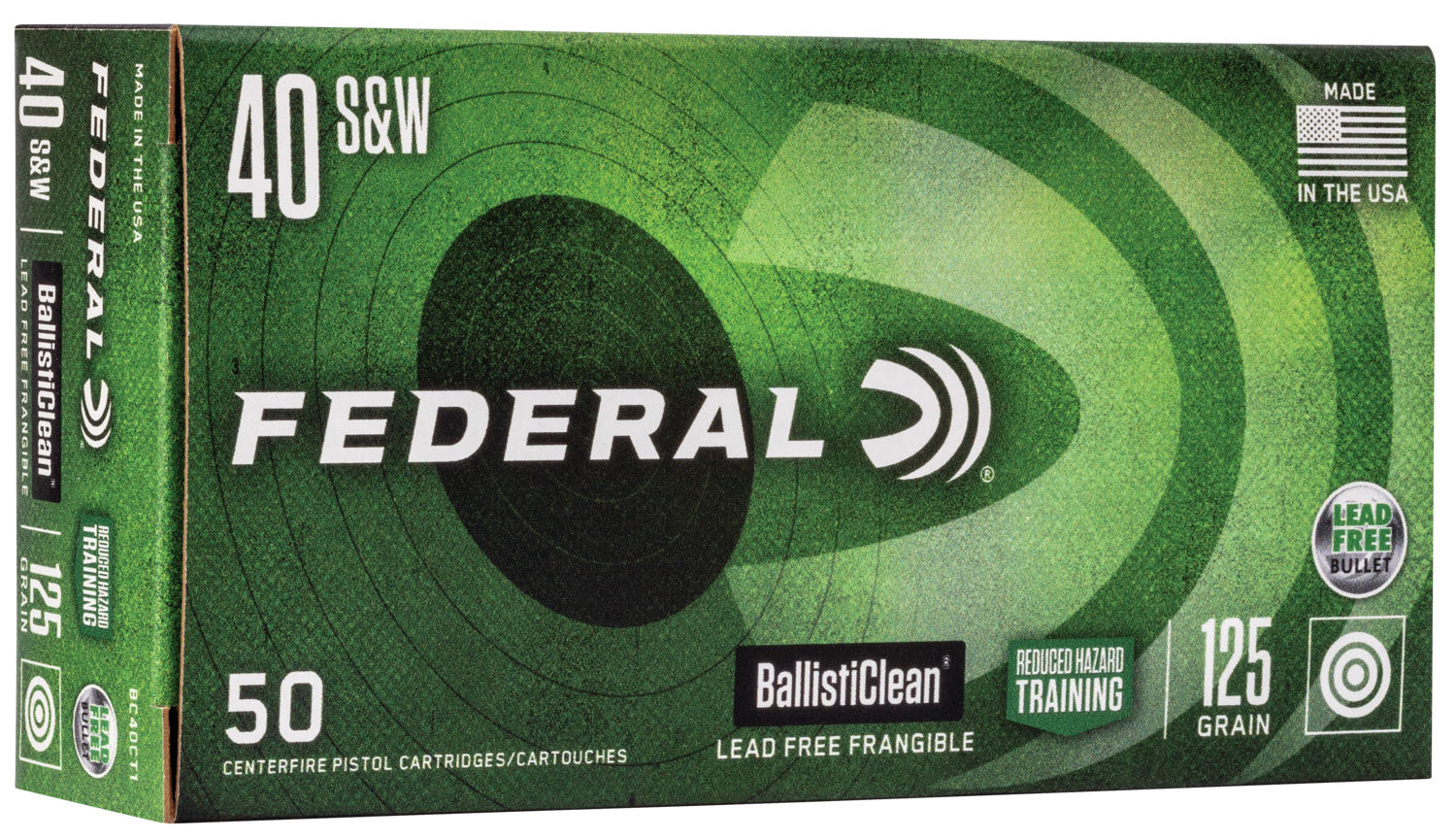 Federal BallistiClean Reduced Hazard Training Lead-Free Frangible 125 Grain .40 S&W 1300 fps