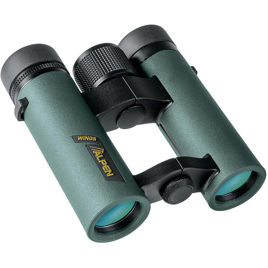 Alpen Wings Wide Angle 10X26 Binoculars with BAK4 Glass, Open Bridge Design, Green