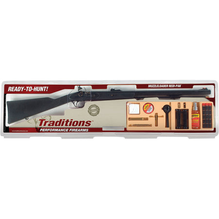 Traditions PA Pellet Ultralight .50 Cal Flintlock Muzzleloader Redi-Pak 26 Inch Black CeraKote Synthetic Stock with Fiber Optic Sights and Accessories