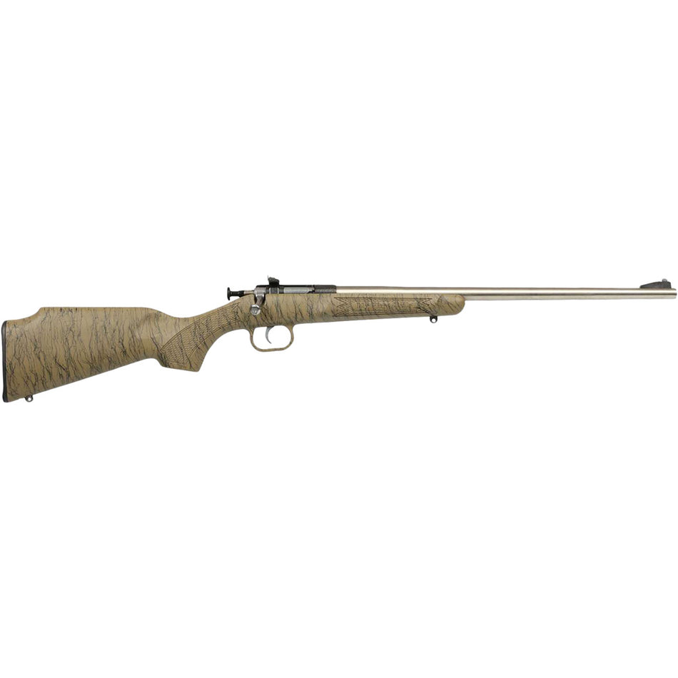 Keystone Crickett Rifle 22 LR Stainless/Tan Syn w/BLK Web Stock