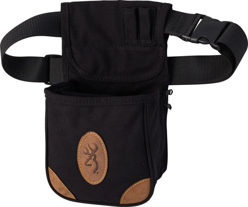 Browning Lona Canvas Shell Carrier Pouch Black/Brown Web Belt